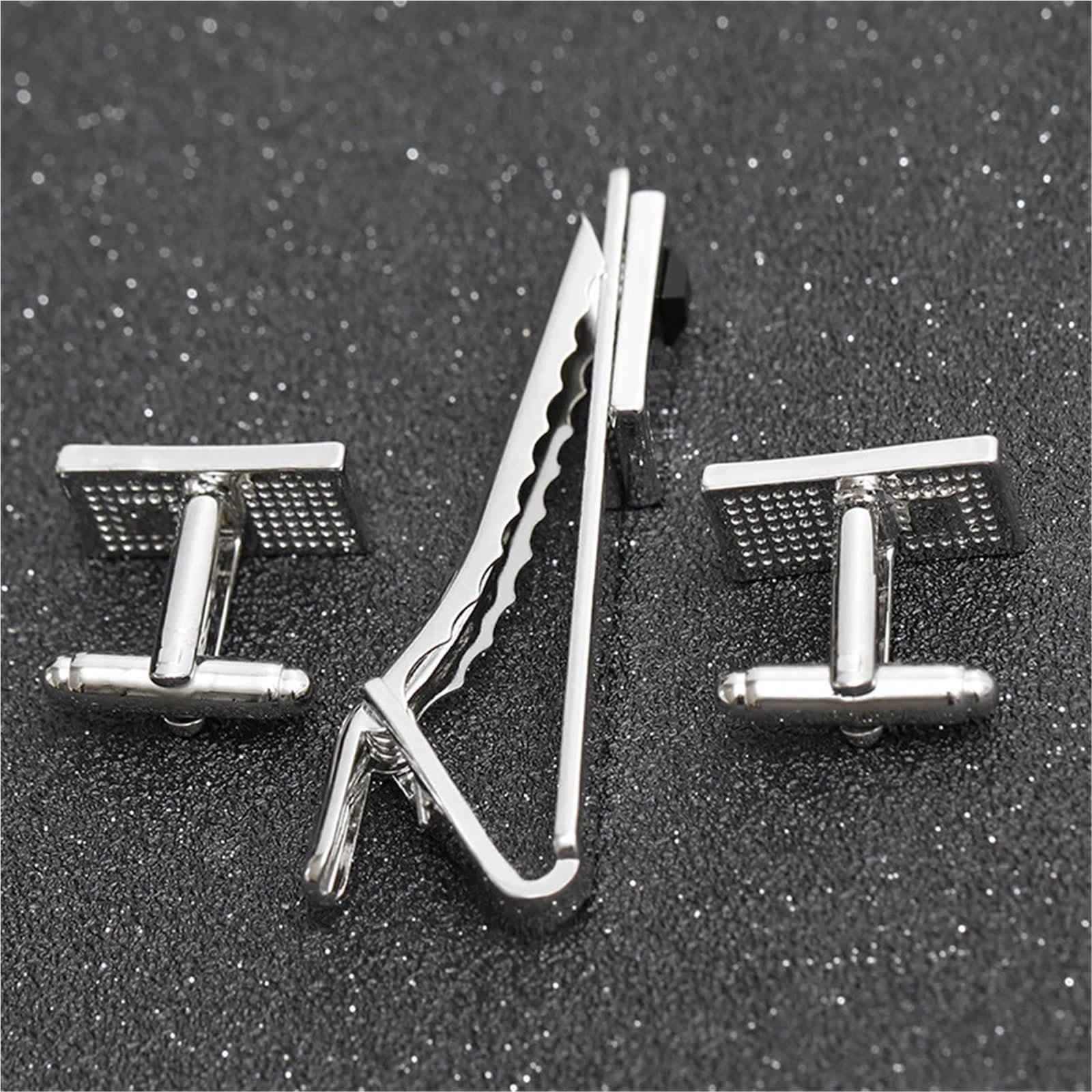 Juego de gemelos y pasadores corbata con diseño geométrico clásico for hombre, ideal como regalo for camisa negocios Para Hombres