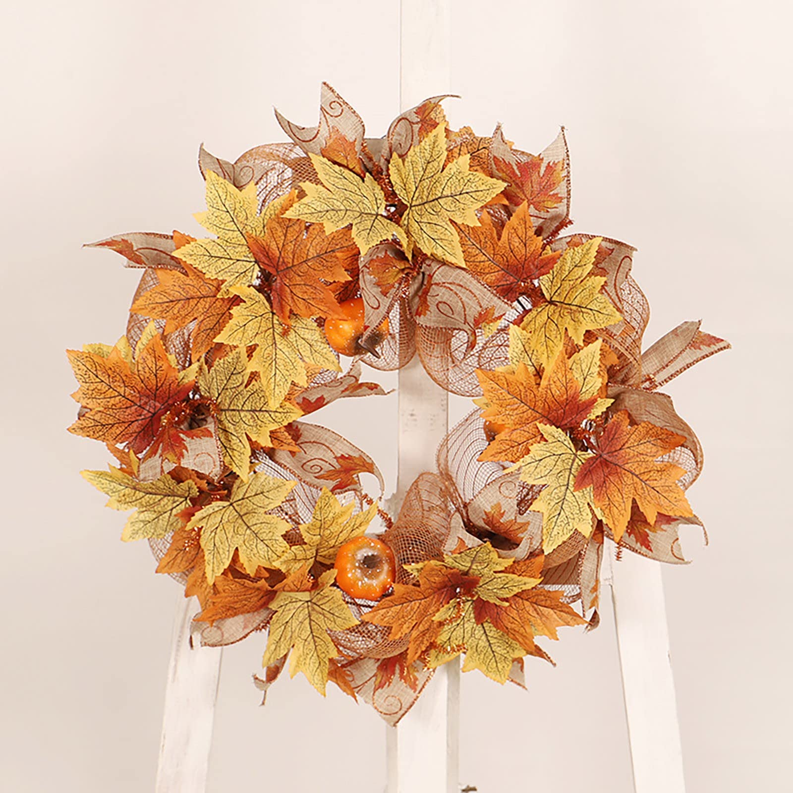Bibelot Couronne D'automne Pour Porte D'entrée, Couronne De Fleurs De Forsythia Artificielles De 457 Cm Couronne De Fleurs Artificielles Pour Decoration Murale De Festival