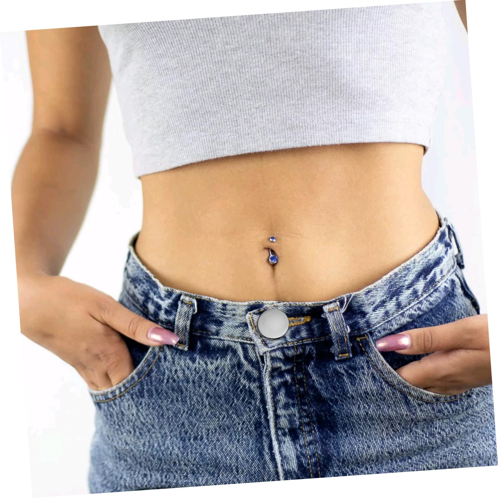 VILLCASE 150pezzi Bottoni Per Jeans Rimovibili Regolatori Per Vita Senza Cucire Adattatori Per Pantaloni e Gonne Soluzione Pratica Per Taglie Diverse Di Bottoni