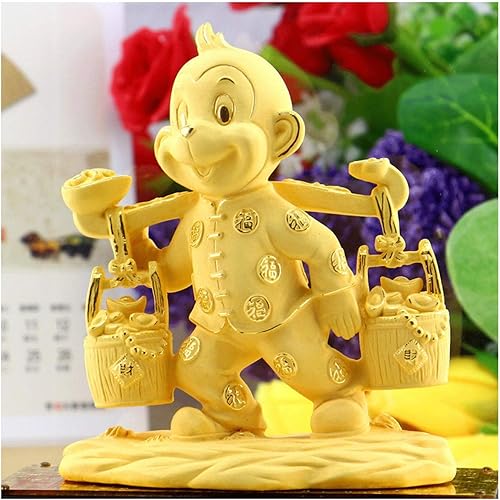 Adornos de Feng Shui, escultura de mono de Feng Shui, hecha a mano china, decoración del hogar, estatua coleccionable, estatua de mono del zodiaco