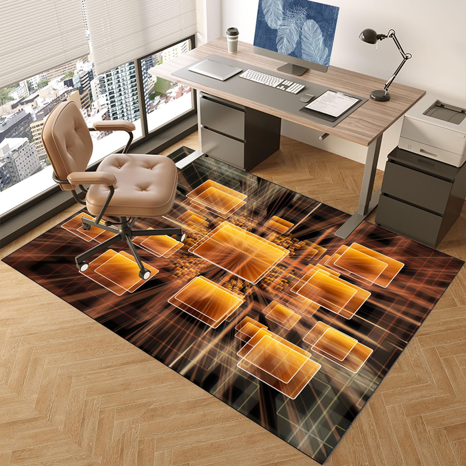 Tappeto Salvapavimento Per Sedia Da Ufficio - Antiscivolo, 100x120 Cm, Per Gaming E Ufficio