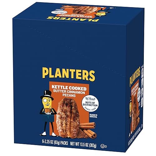 Miniatura 2 de PLANTERS Kettle Cooked Butter Canela Pecans 2.25 oz Pack (paquete de 6)