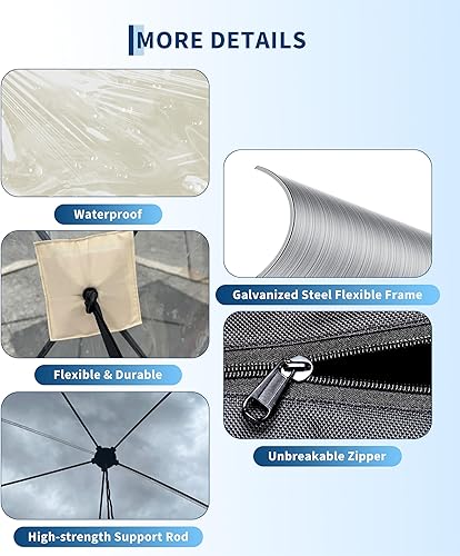 Miniatura 6 de Tienda de campaña desplegable de burbujas de 10 x 10 pies, refugio de campamento para 4 a 6 personas, totalmente transparente de 540 grados, cúpula