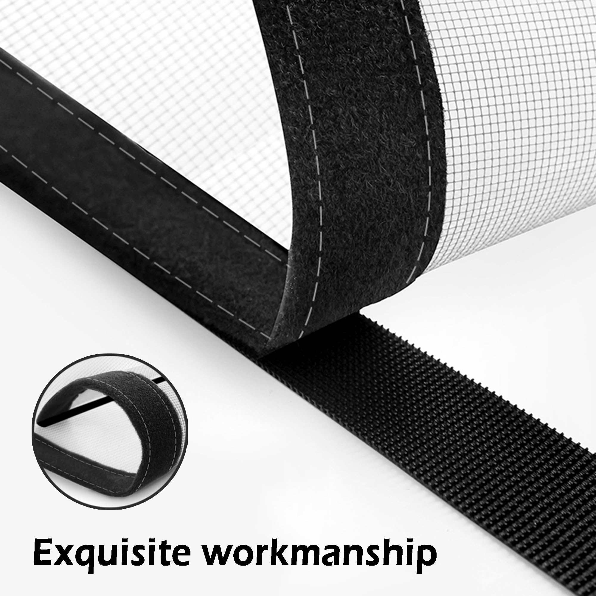 DOOREASY Cat Resistant Mesh Screen To Stop Cats Running Out, Thickened Easy Install Pet Screen Door With Zipper Closure For Doorways, Bedroom