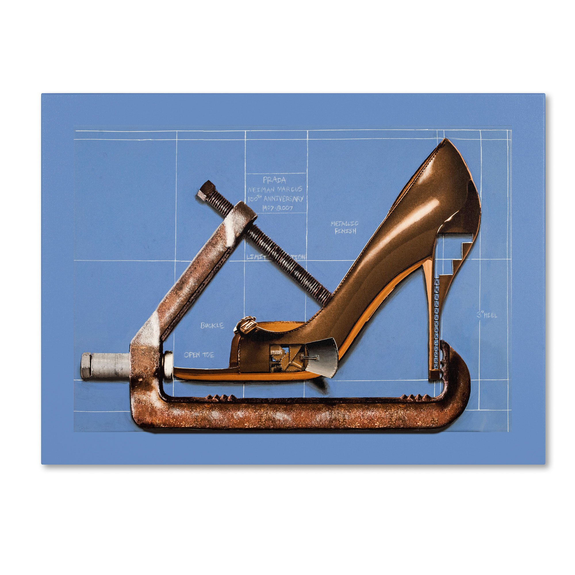 Prada Construction by Roderick Stevens, 14 by 19-Inch Canvas Wall Art