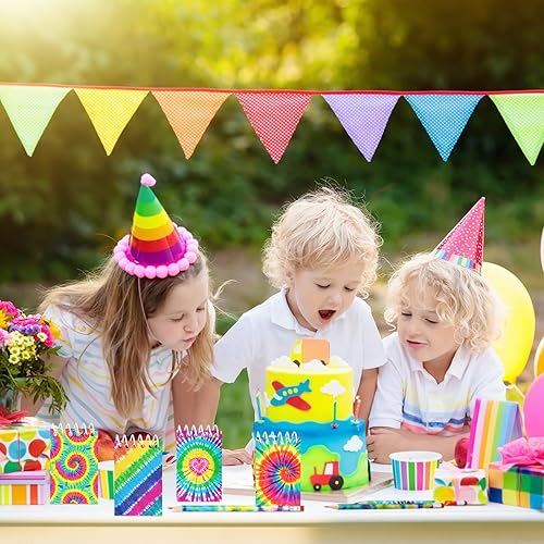 Miniatura 4 de Honoson Juego de 48 piezas de recuerdos de fiesta de teñido anudado, mini cuadernos de teñido anudado, lápices de teñido anudado, en espiral,