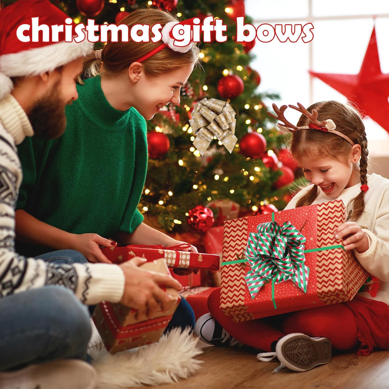 24 PCS Christmas Wrap Gifts Pull Bows, 12 Colors 5 Inches Reusable Multi Color Pull Bows,Christmas Bows for Gift Wrapping, Gift Bows for Christmas Tree,Fruit Baskets Decorations. - Image 4