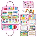 Freebear Busy Board Toddler Travel Toys Quiet Book Sensory Board for Toddlers 1 2 3 4, Montessori Educational Toys for 3 4 Year Old Girls Boys Gift, Princess