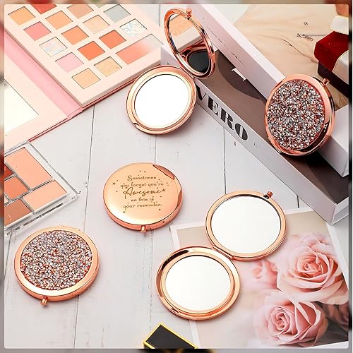 Miniatura 7 de Roowest 30 piezas de espejo compacto inspirador Sometimes You Forget You're Awesome Regalos de agradecimiento para mujeres, empleados, compañeros de