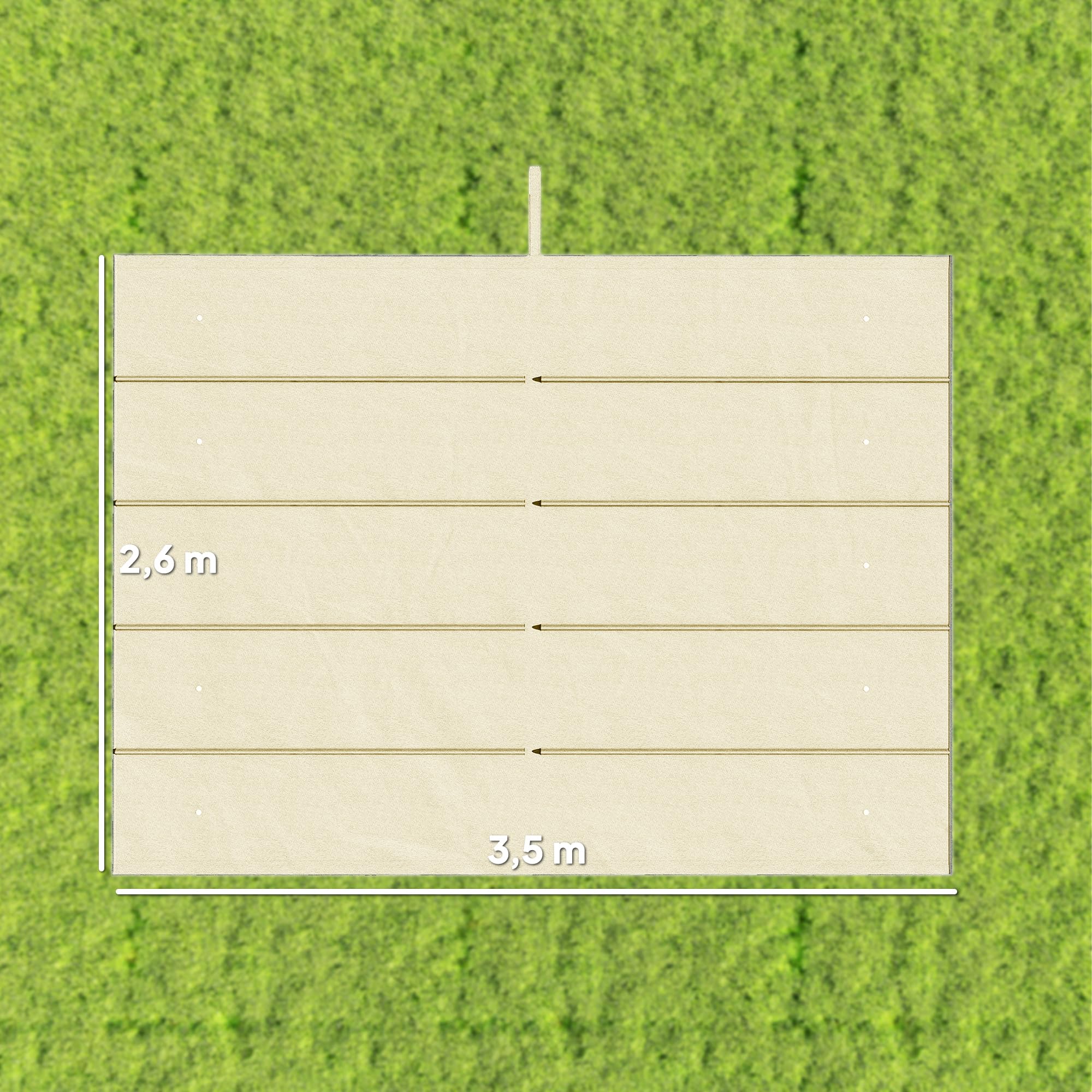 Outsunny Techo de Pérgola 3,5x2,6 m, Techo de Repuesto Retráctil para Marco de Pérgola de 4x3 m, UV30+, Toldo de Tela Solo para Cenador Jardín con 10 Orificios de Drenaje, Crema