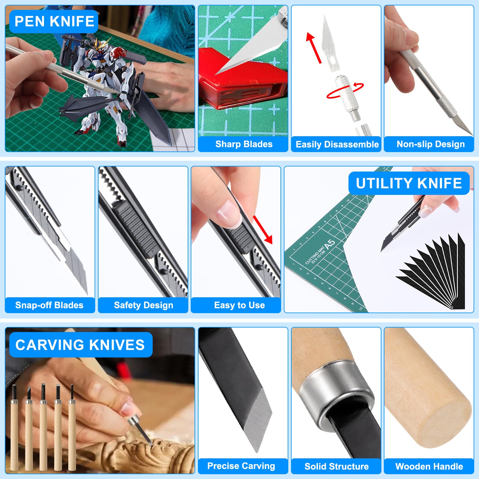 Outils de Modelisme, 85 Pièces Gundam Modèle d'outils Kit, Ensemble d'outils de Construction de Loisirs, avec Lime, Foret, Pied à Coulisse Numérique, pour L'assemblage Réparation de Modèles