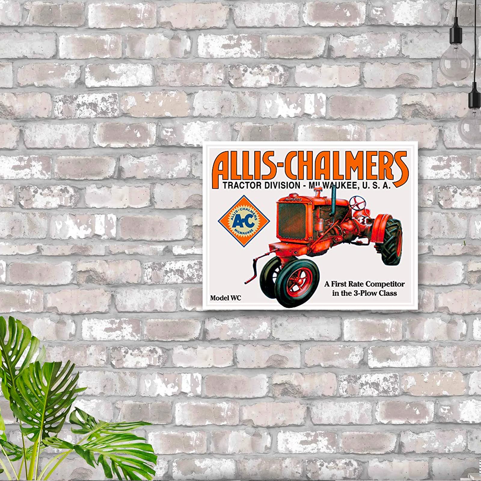 Targa Metallica Vintage Allis Chalmers – Effetto Invecchiato – 20x30 Cm – Decorazione Da Parete Per Bar, Cantina, Officina