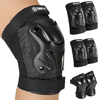Tanden Adult Skating Protective Gear Set: Knee Elbow Pads Wrist Guards for Roller Skating Skateboarding - Adjustable Comfort Fit