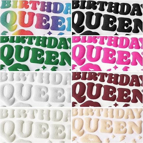 Miniatura 9 de TECKWRAP Puff Vinyl de transferencia de calor 3D  10 x 60 pulgadas, vinilo adhesivo HTV para planchar en todas las máquinas cortadoras, vinilo de