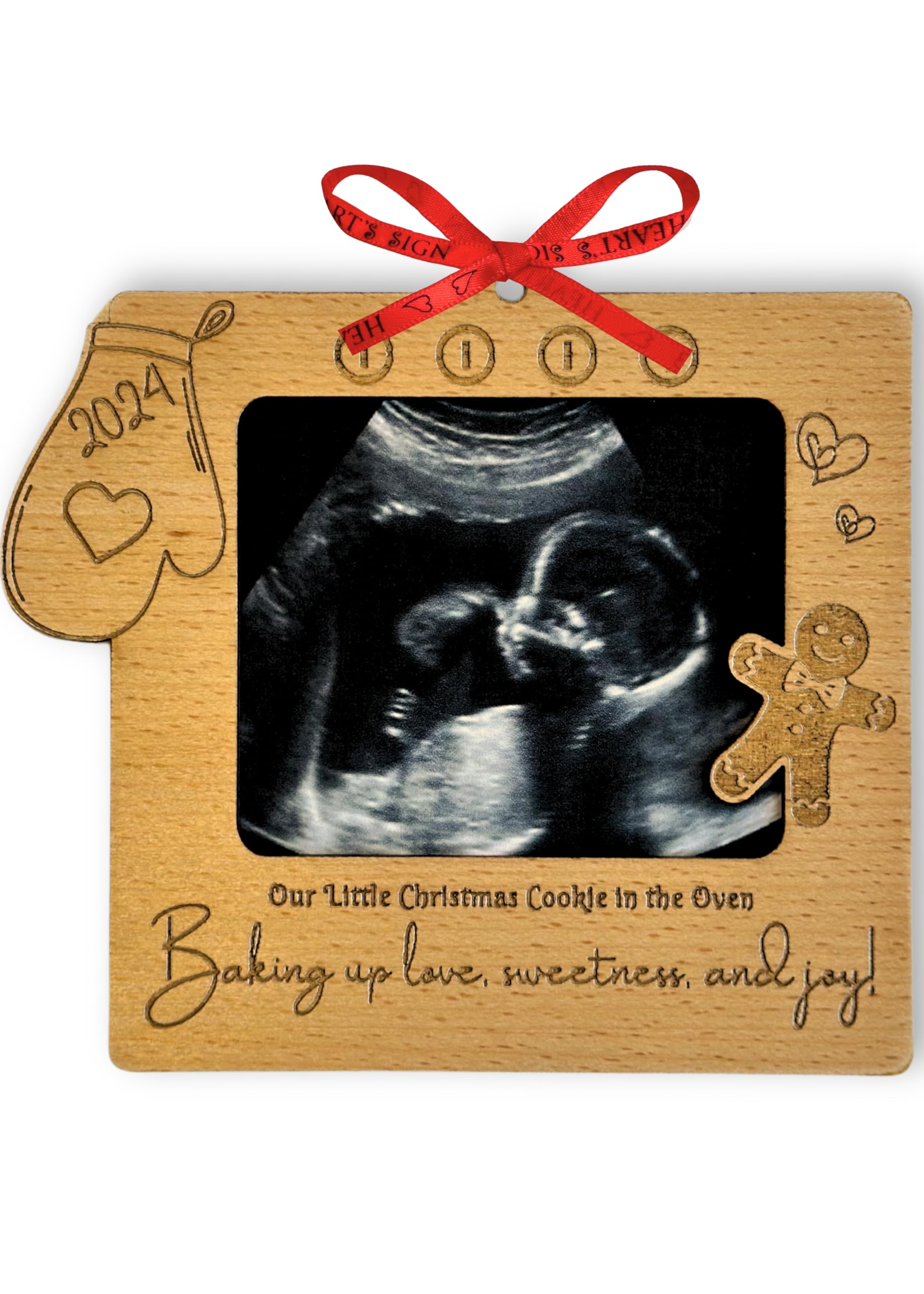 Heart's SignSonogram Frame Pregnancy Ornament 2024 | Bump's First Christmas Christmas Ultrasound Frame Pregnancy Gifts | Mom to Be Gift | Christmas Pregnancy Announcement