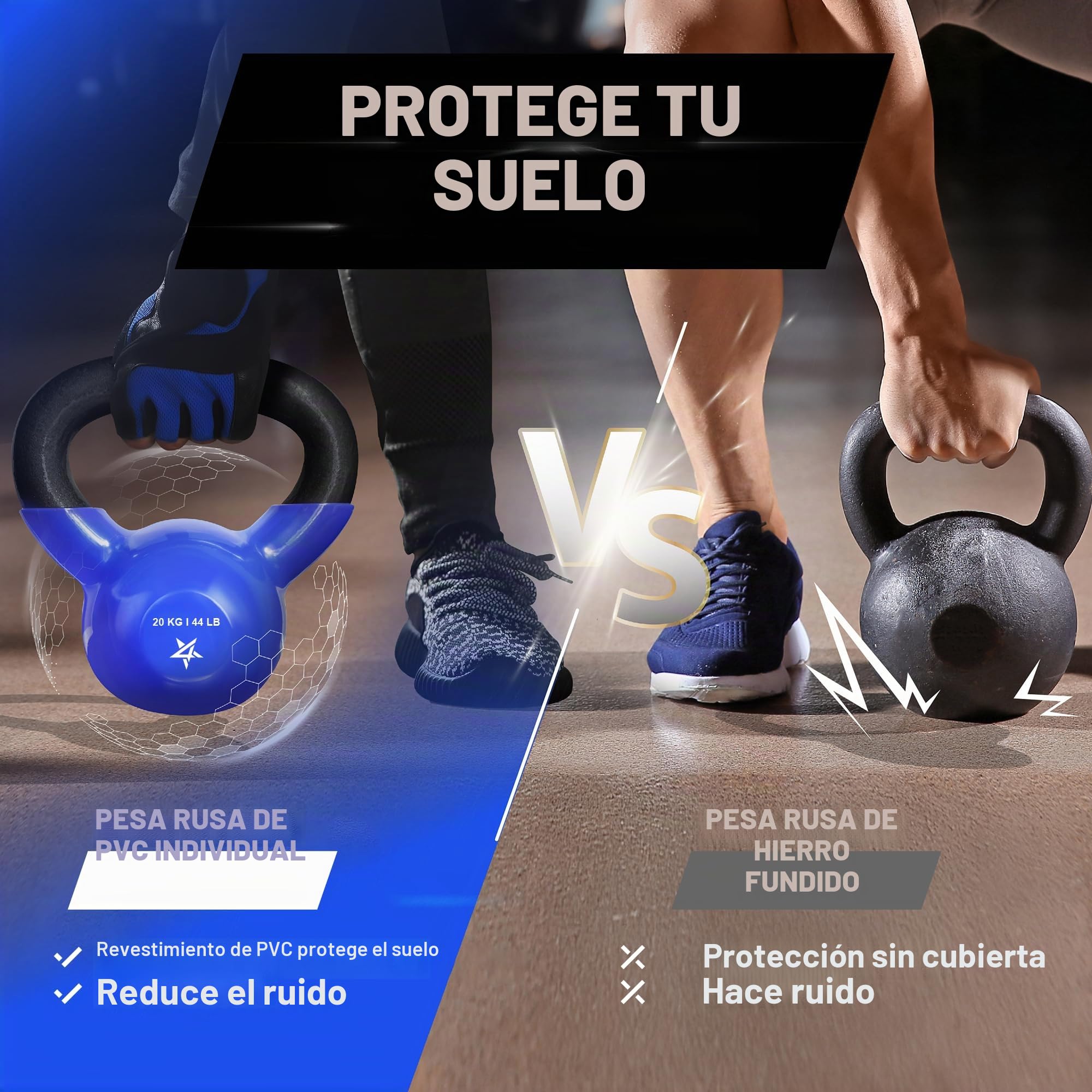 Yes4All Vinyl Coated Cast Iron Kettlebell