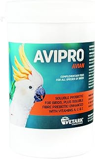Avipro Avian ; Prebiotic and Probiotic For All Bird Species ; Supports Digestive Health and Stress ; Easy to give ; 100g powder