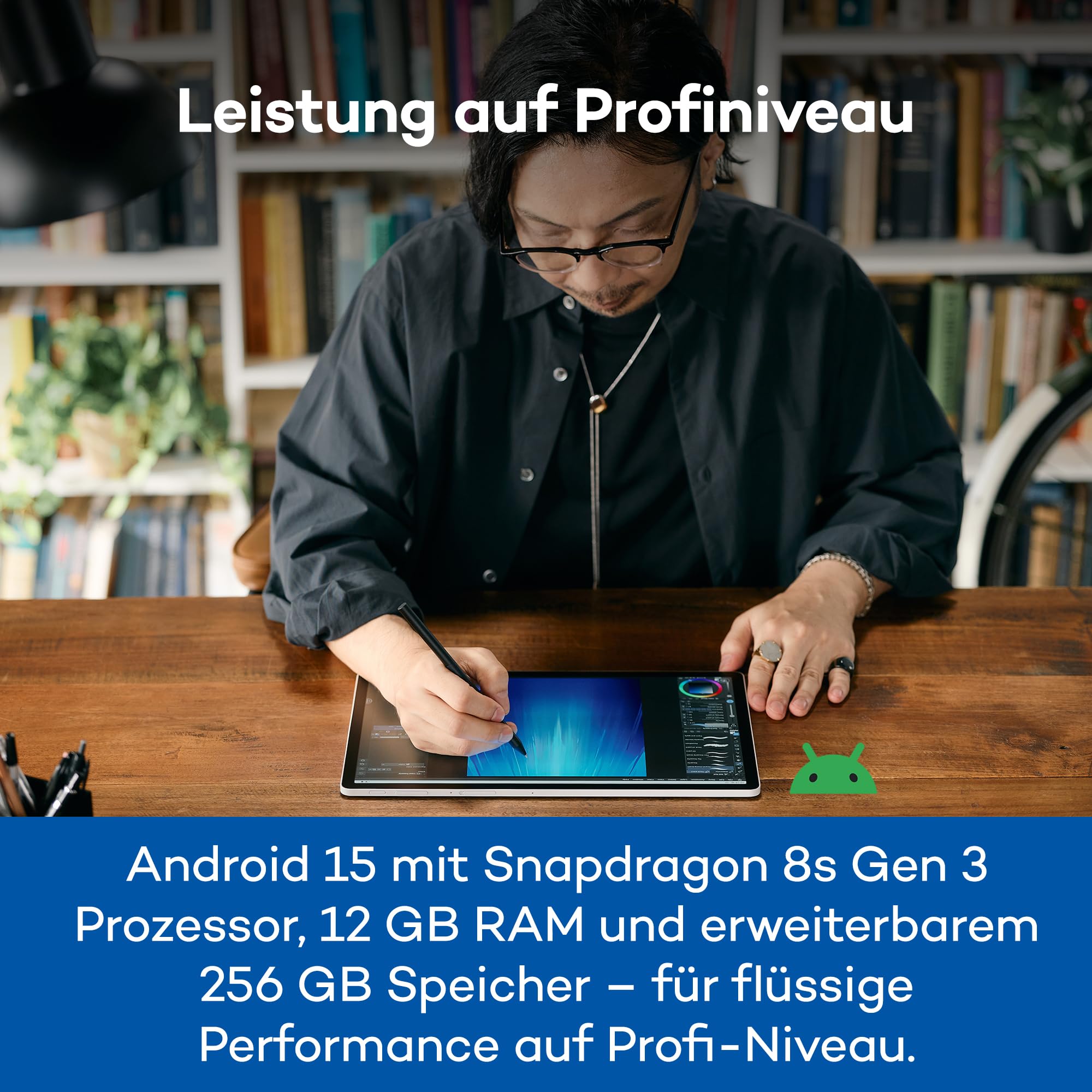 Wacom MovinkPad Pro 14 Zeichentablet – Stift-auf-Papier-Gefühl mit OLED-Display für echtes Schwarz, außergewöhnlichen Kontrast, schnelle Reaktionszeit, Premium Textured Glass, ultrapräziser Pro Pen 3