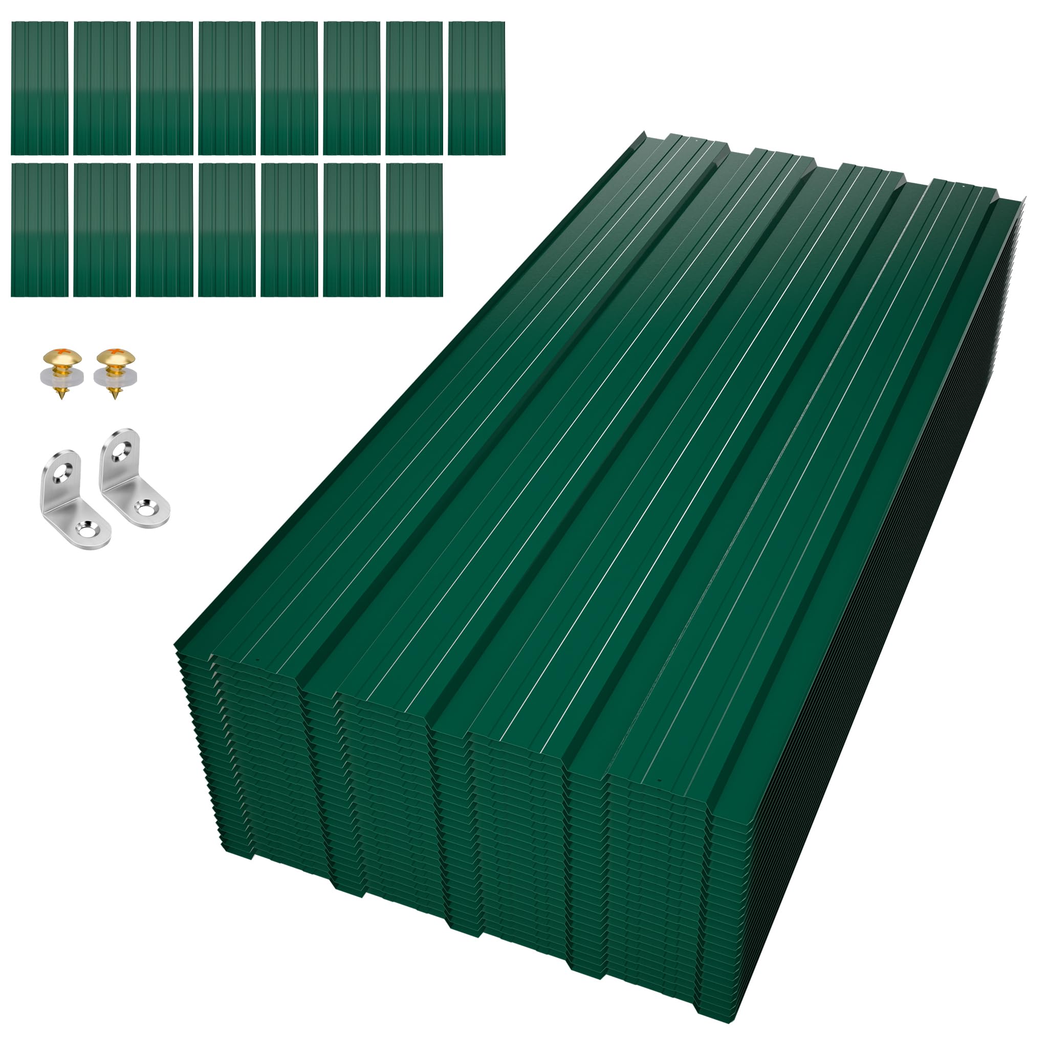 Profilblech Verzinkter Stahl Dachblech Set 12 m² 42,6x108 cm 0,25 mm Grün UV-beständig Winterfest