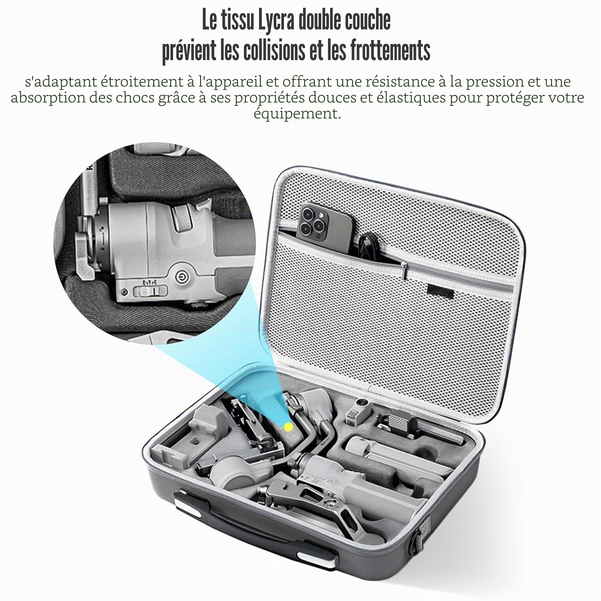 RS 4 Mini sac de rangement en cuir PU portable Sac de voyage Sac de voyage avec bandoulière pour DJI Ronin RS4 Mini Combo, stabilisateur de cardan et accessoires