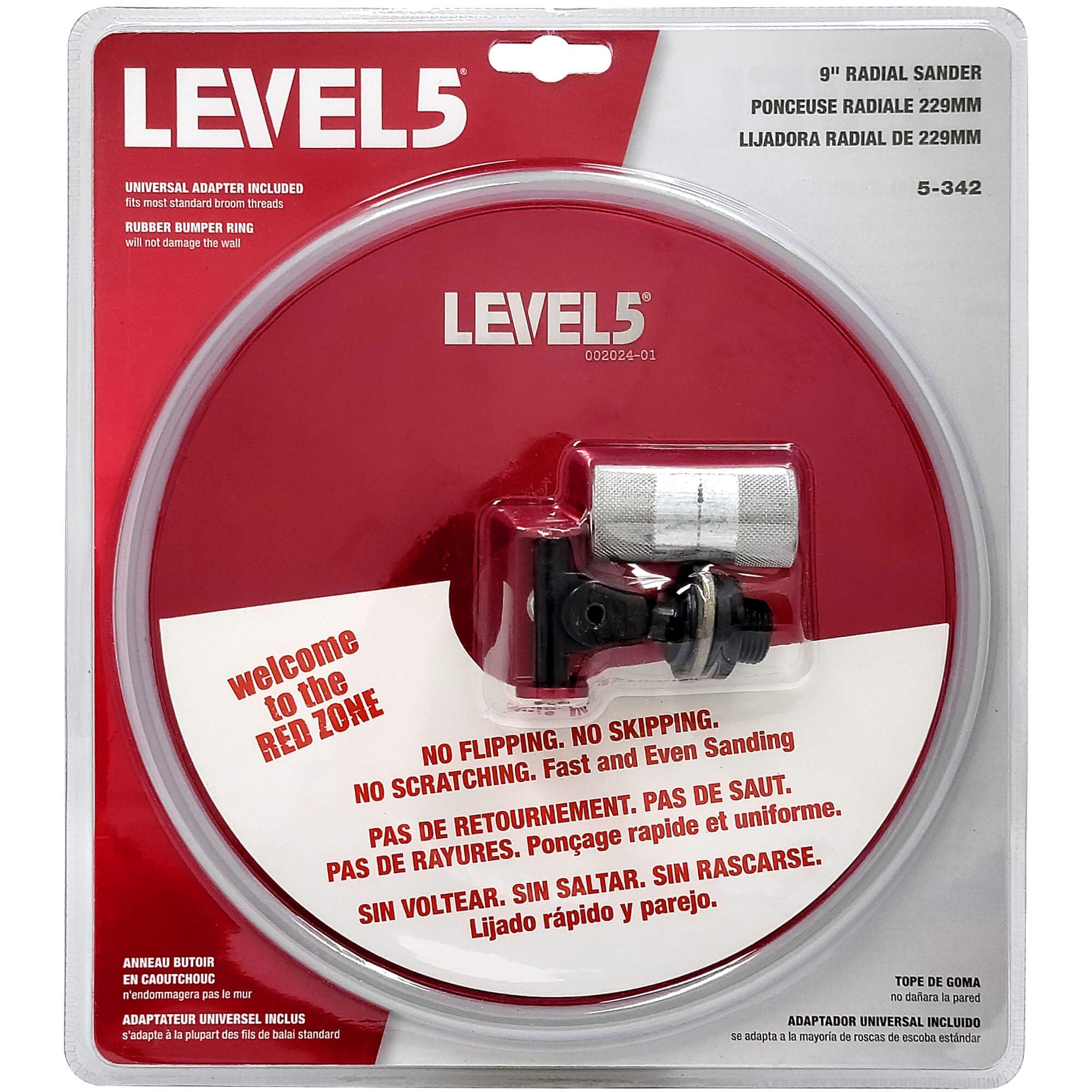 LEVEL5 Combo de lijado | Cabezal de lijado radial de 9 pulgadas y poste de lijadora fijo de 48 pulgadas | Construcción de aluminio anodizado | 5-344