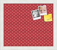 Vista 161 de PinPix Tablero de anuncios de corcho de 12 x 12 pulgadas. Este tablero decorativo enmarcado viene con diseño de círculos B W y un marco blanco