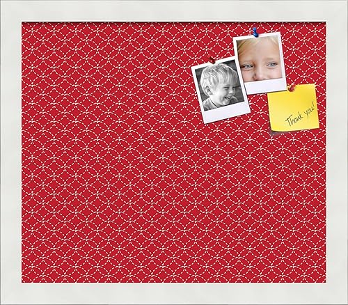 Miniatura 161 de PinPix Tablero de anuncios de corcho de 12 x 12 pulgadas. Este tablero decorativo enmarcado viene con diseño de círculos B W y un marco blanco