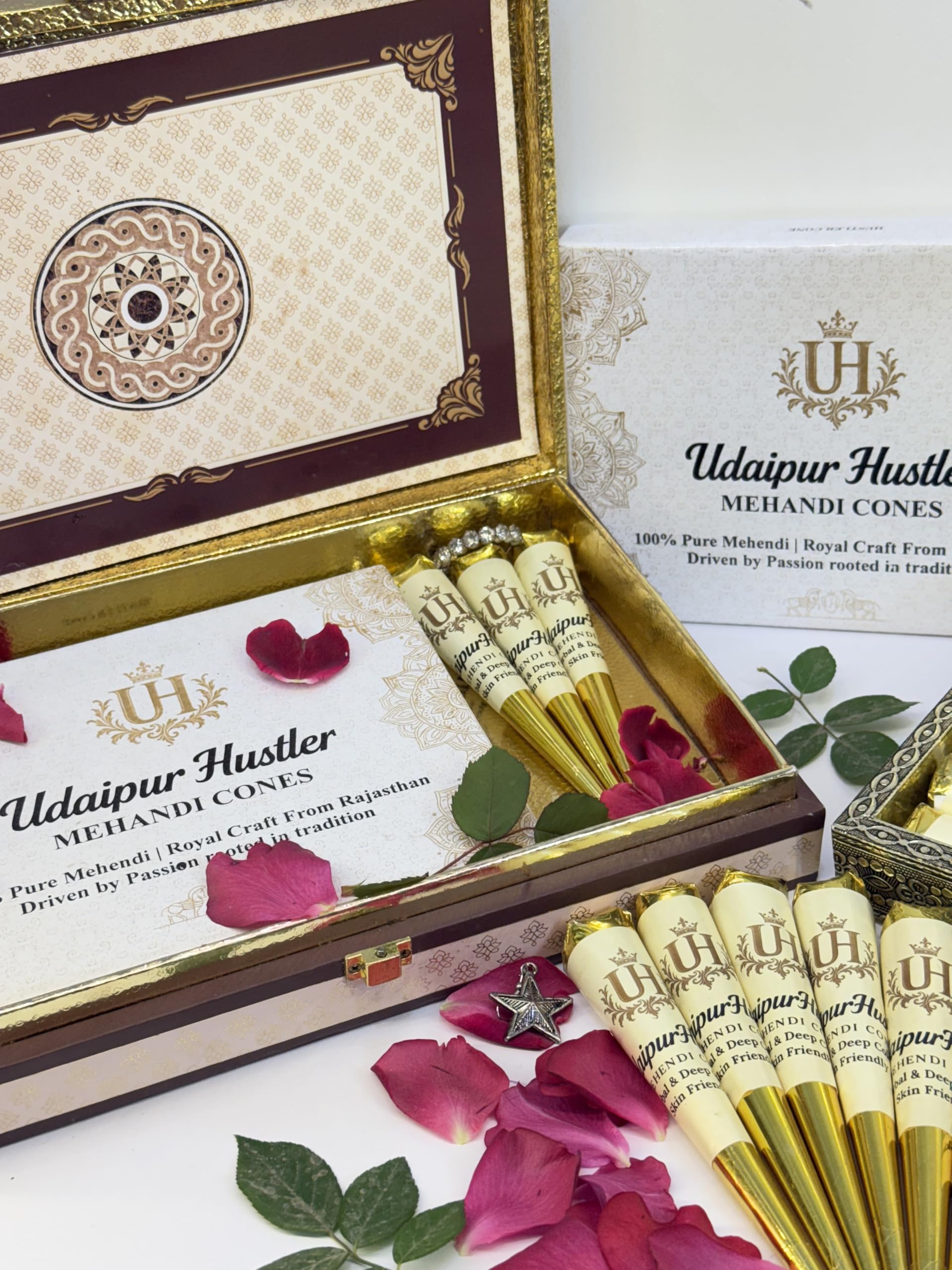 Mehandi Cones, 100% Natural Henna, Chemical-Free, Dark Stain, for Bridal and Festive Use-picture-18