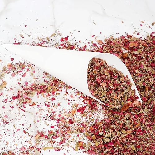 Miniatura 4 de Queenbox 30 conos de confeti de papel kraft, 6.7 x 6.7 pulgadas, soporte para papel enrollado de flores, pétalos de ramo, bolsas de dulces, cajas