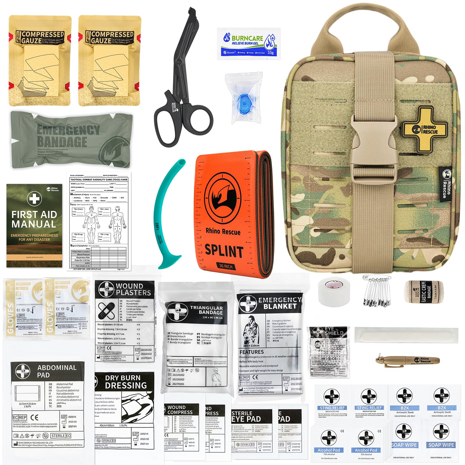 RHINO RESCUE IFAK Trauma First Aid Kit Molle Medical Pouch for