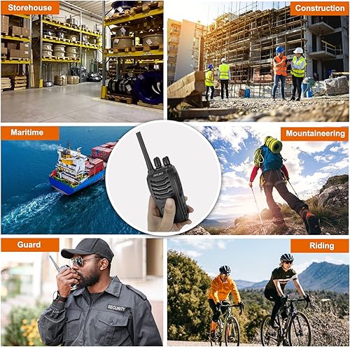 Miniatura 7 de JUCJET Walkie Talkies Radio bidireccional de mano con auriculares originales, radios de 2 vías, transceptor de mano UHF Walky Talky, con cable de