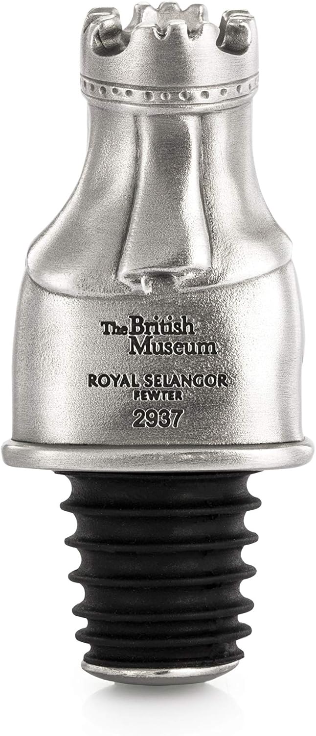 Royal Selangor Hand Finished The British Museum Collection Pewter Lewis Queen Bottle Stopper Gift