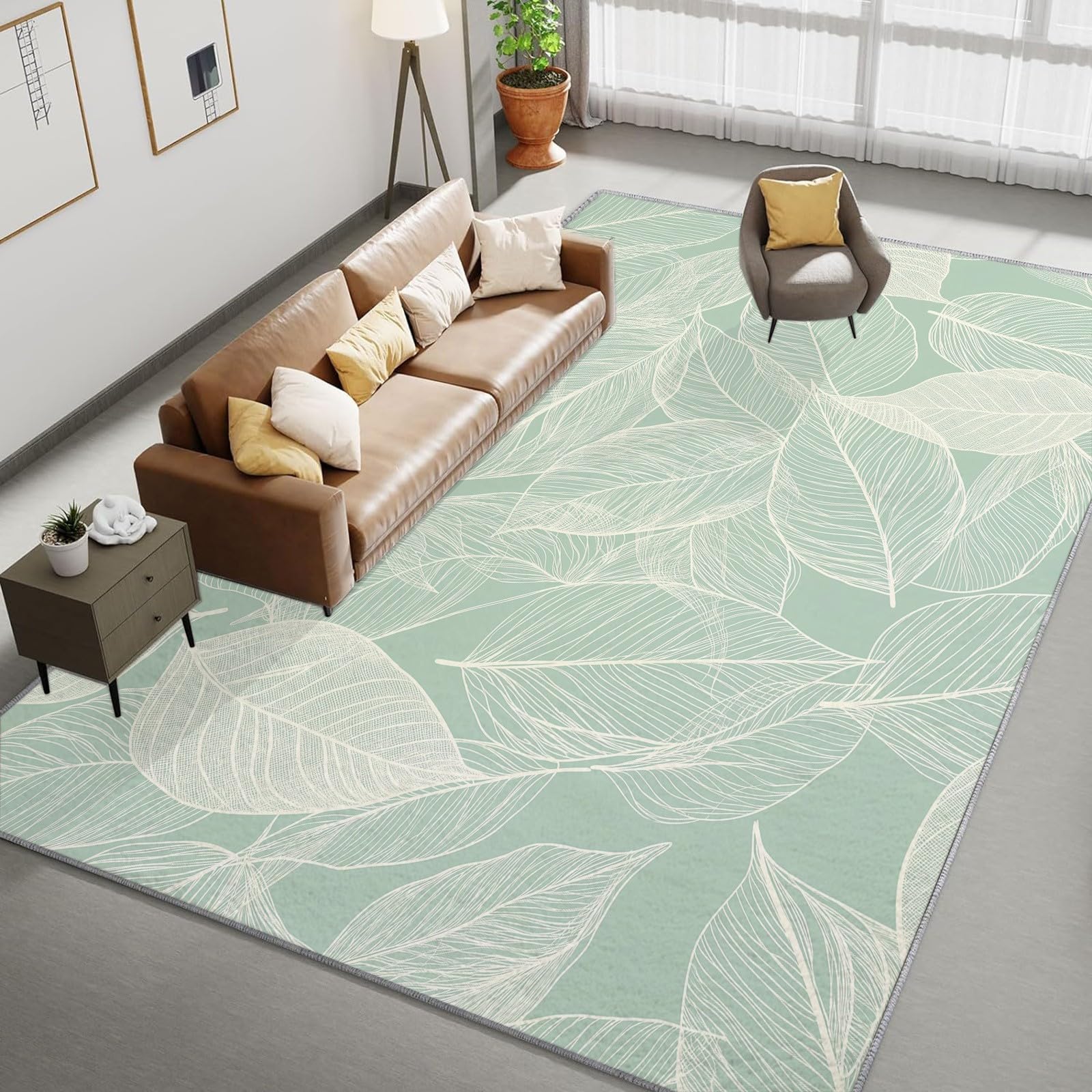 Dywaniki 120 x 170 cm Minimalistyczna Linia Linii Linii Dywan Do Domu, Jasnozielony Dywan Prostokątny Antypoślizgowy Dywan Do Salonu, Sypialni Dekoracji