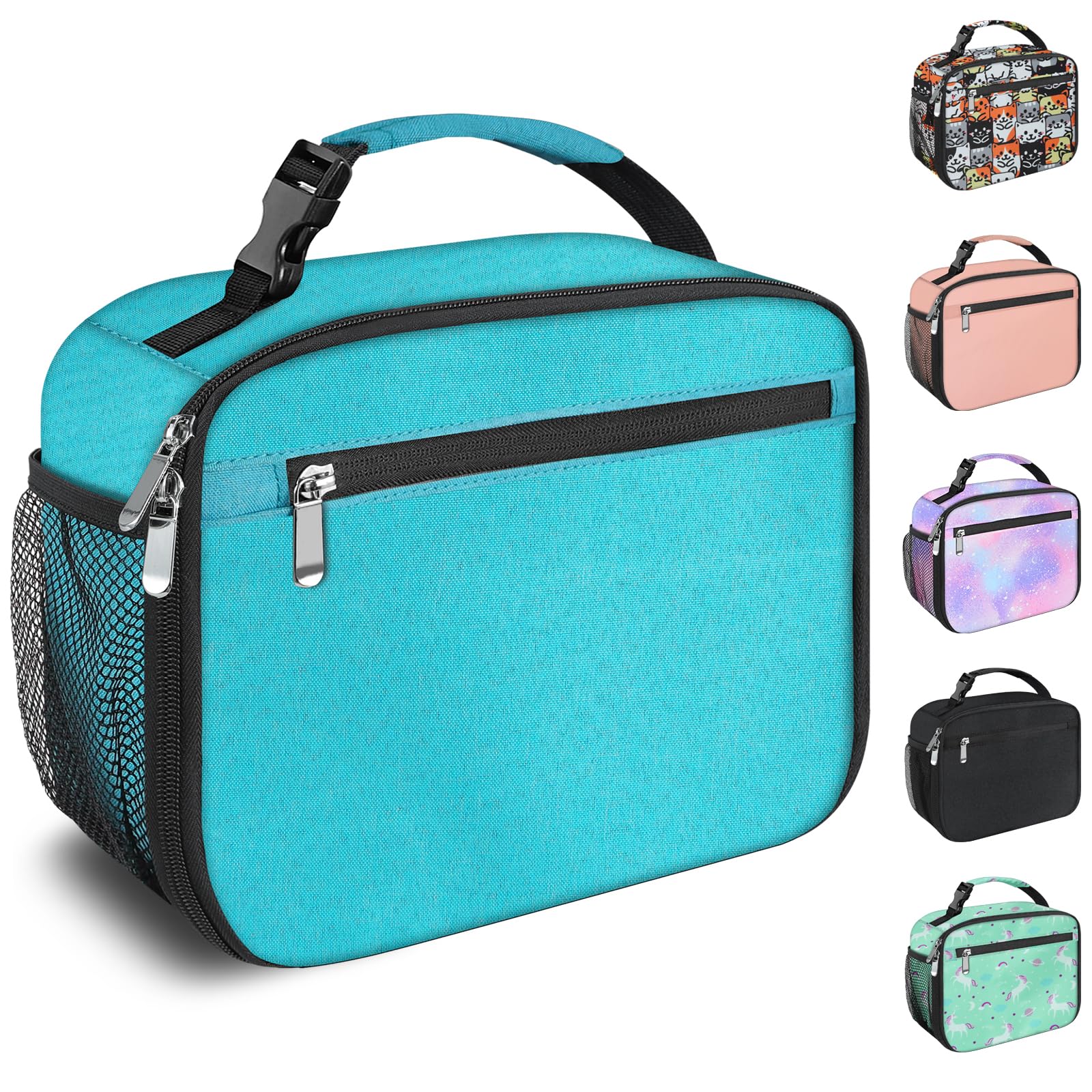 Kids Lunch Box for Boys Girls Lunch Bag Insulated Durable Lunchbox Children Lunch Tote Bag for School Light Blue