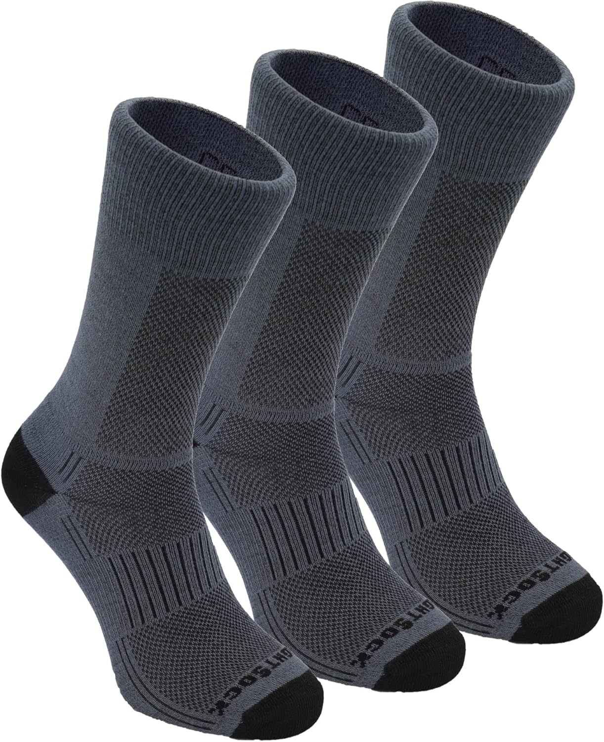 Wrightsock CoolMesh II Crew 3 Pack Running Socks for Men and Women – Eco-Friendly and Anti Blister Socks with our Double Layer Design - American Made, No Blisters Guaranteed