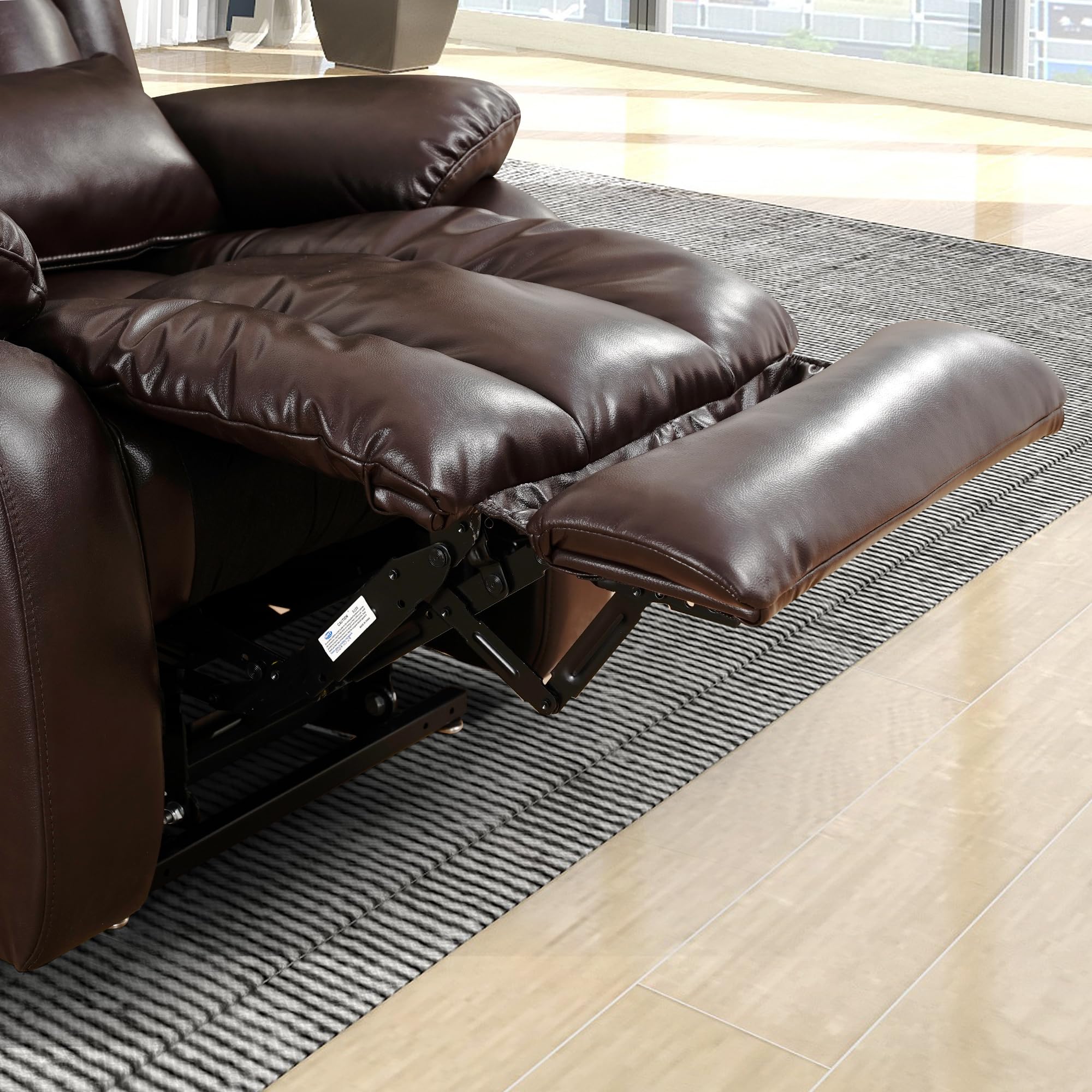 EDILLY Large Genuine Leather Power Lift Recliner Chair for Elderly