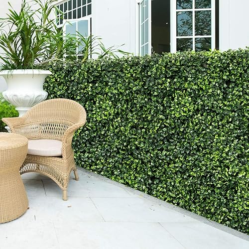 Miniatura 2 de Giantex 12 paneles artificiales de boj de 20 x 20 pulgadas, pantalla de valla de privacidad para jardín, 33.3 pies cuadrados de vegetación