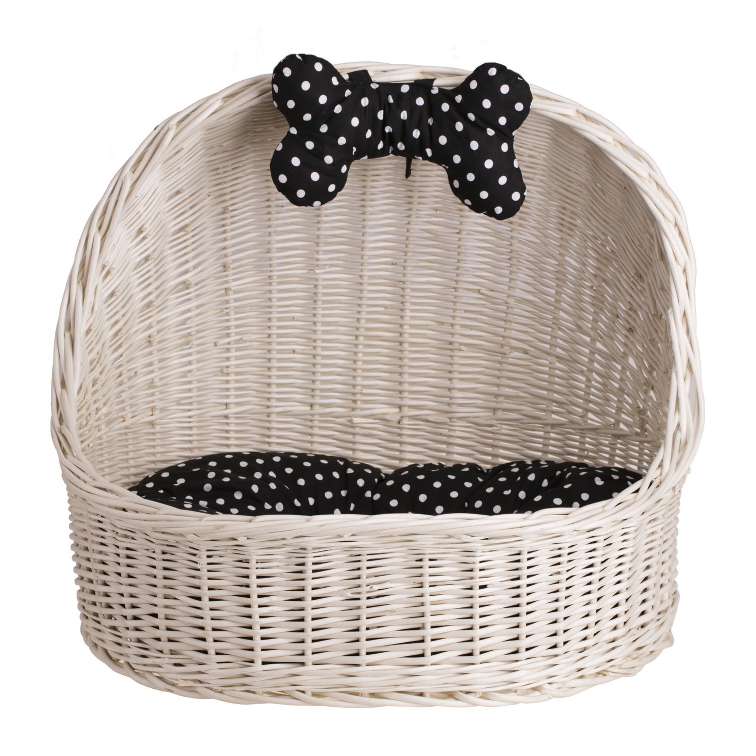 Cestino In Vimini Per Gatti E Cani E-wicker24 - Cuccia Naturale 60x46x48 Cm, Colore Crema/Beige - Foto 9