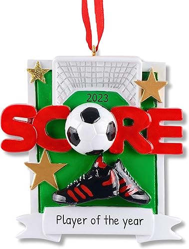 Miniatura 8 de Adornos de fútbol 3D para niña para árbol de Navidad, adorno de fútbol personalizado 2025, adornos de Navidad personalizados para niños, regalos