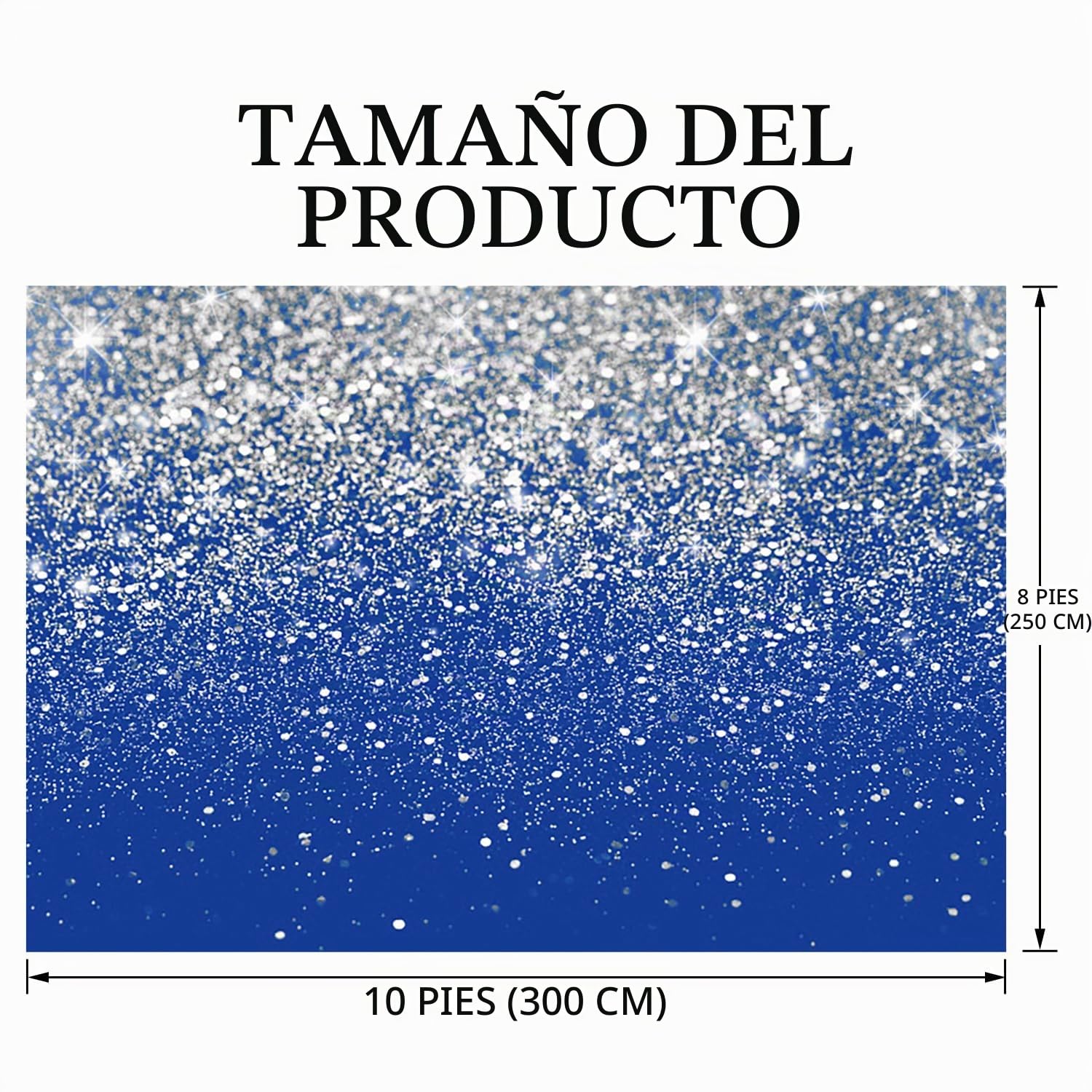 Fondo con Purpurina 3x2,5 m, Partículas Plateadas con Brillo Azul Tema de Ensueño Vinilo Fotografía Telón de Fondo para Cumpleaños Boda Fiesta de Graduación, Fondos de Estudios Fotográficos