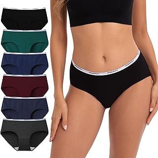 INNERSY Women's Cotton Briefs, Multipack, Hipster, Comfortable Underwear, Pack of 6