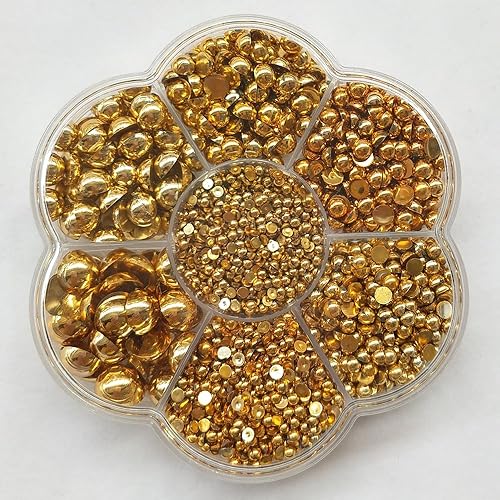 Vista 22 de Chenkou Craft 3000 unidades, 7 tamaños (2.5/3/4/5/6/8/0.394 in), 1 caja redonda plateada de imitación de media perla, cuentas sueltas