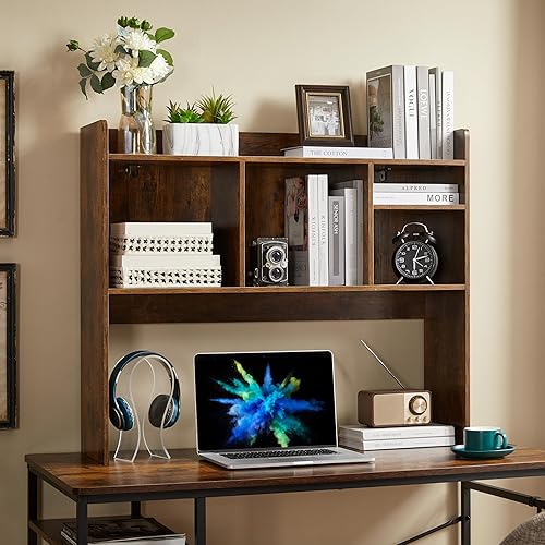 Estantería de escritorio, gabinete de almacenamiento de escritorio de madera con 6 estantes para escritorio de computadora, organizador de