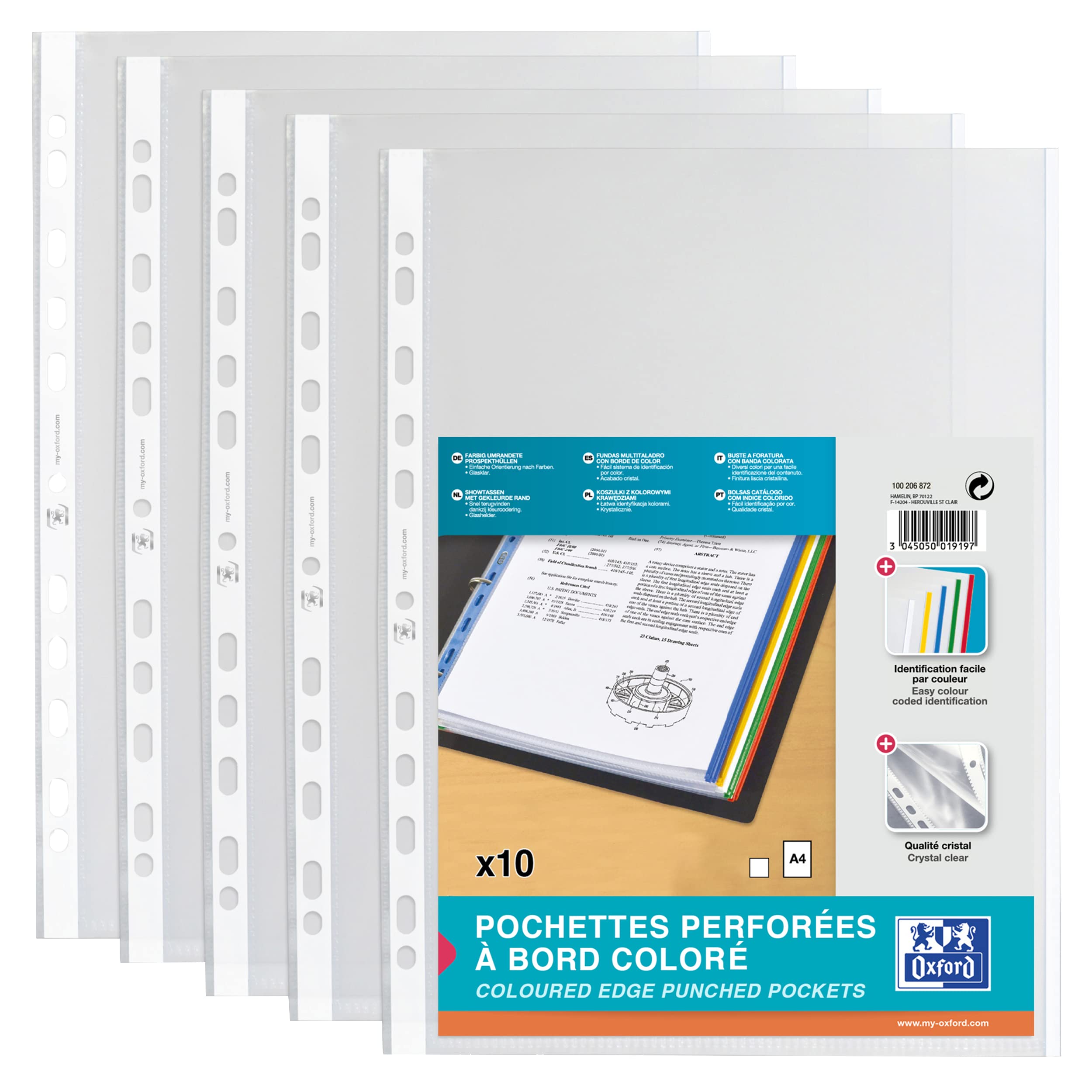 Elba 100206872 Display Cover, DIN A4 with Coloured Edge, White