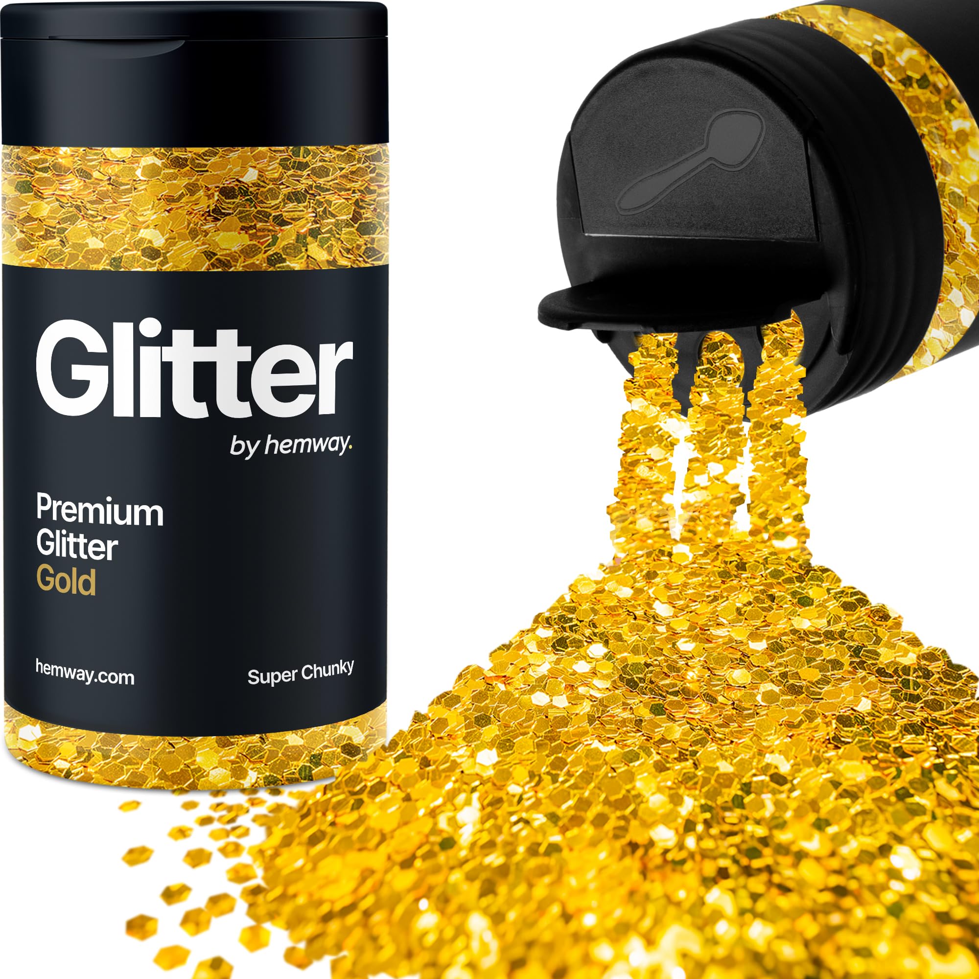 Gold Glitter Shaker, 130g Super Chunky Glitter, Crafts 1/8" Metallic Flake Gold Sequins, Resin & Epoxy Crafts, Decorating