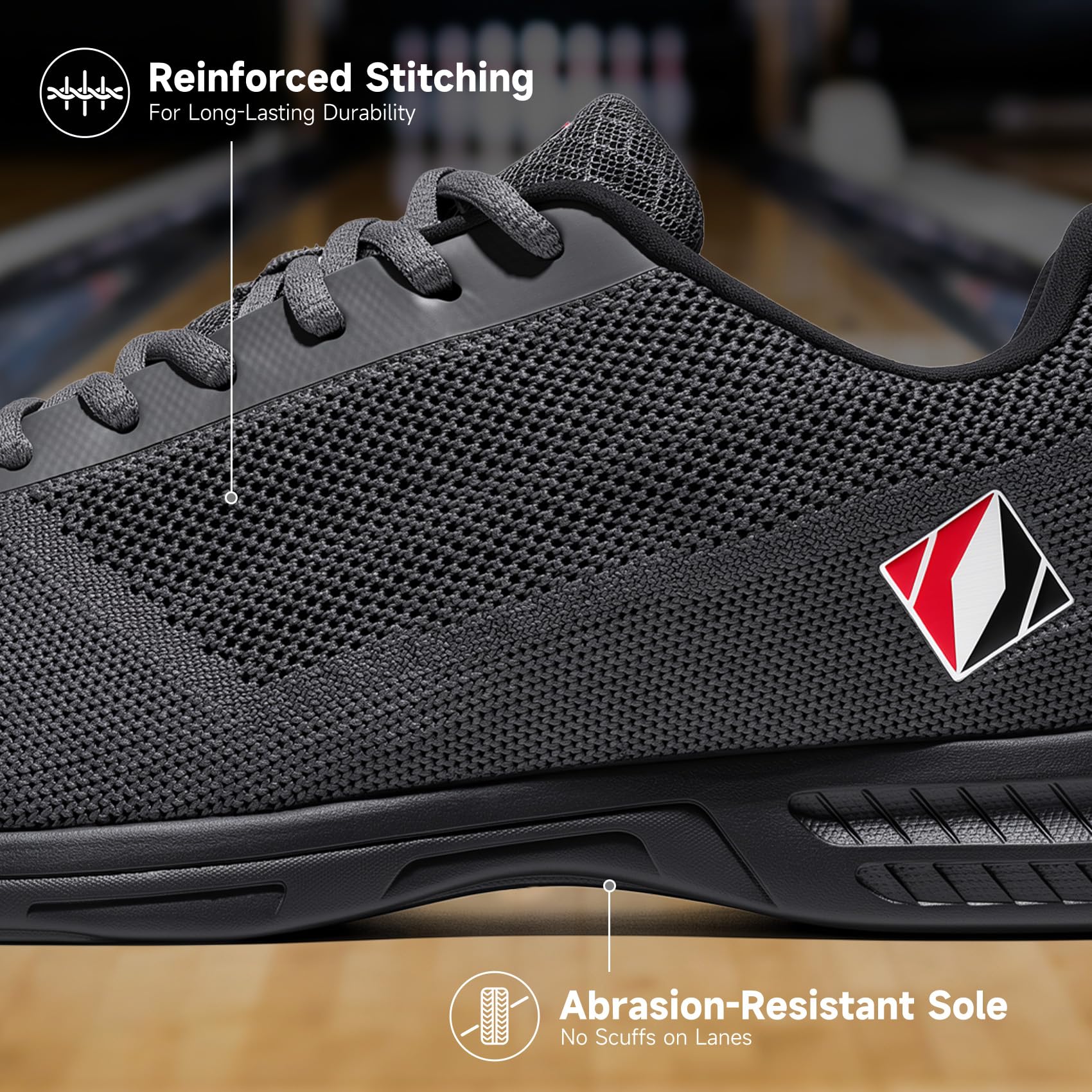 Bowlingschuhe für Herren, universelle Gleitsohle, für Links- oder Rechtshänder, ideal für Bowlingübungen und Ligaspiele