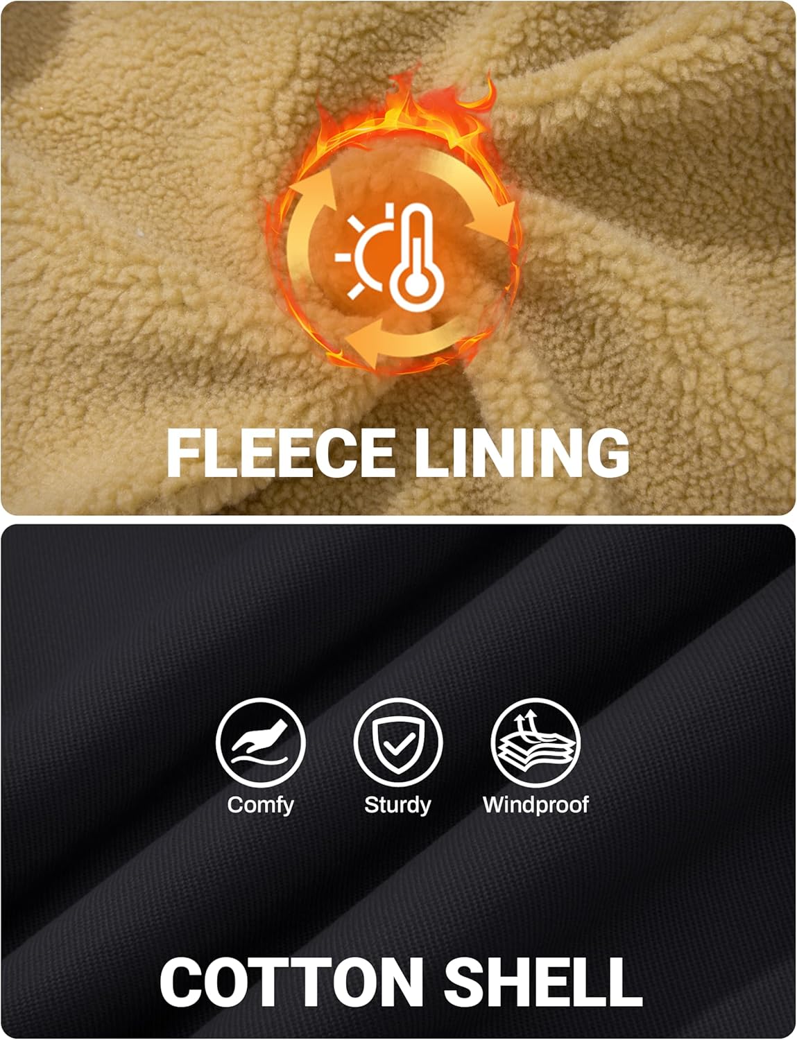 MAGCOMSEN Winter Jackets for Men Thick Thermal Fleece Lined Coats Warm Cotton Sherpa Jacket Work Cargo Multi Pockets - Image 5