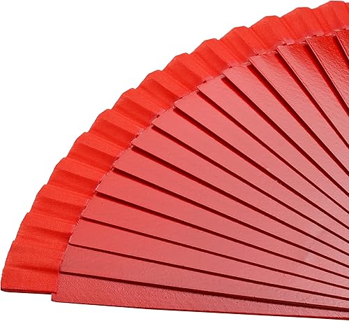 Miniatura 5 de Abanico plegable español para mujer, ventilador de mano de madera vintage para fiesta de baile y regalo (rojo)