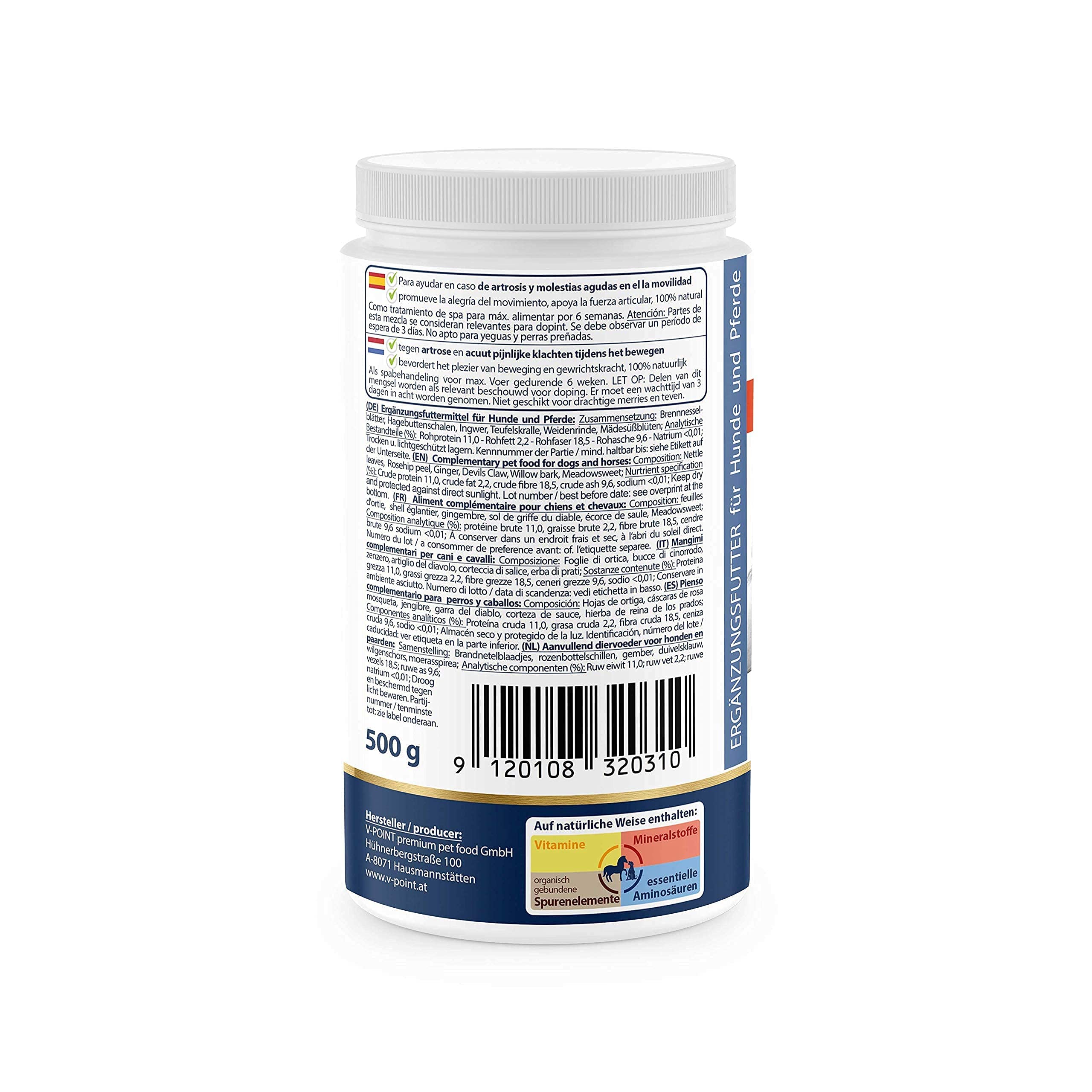 V-POINT ARTHRO Agudo para Dolores articulares Artrosis y dolencias agudas (500 g)