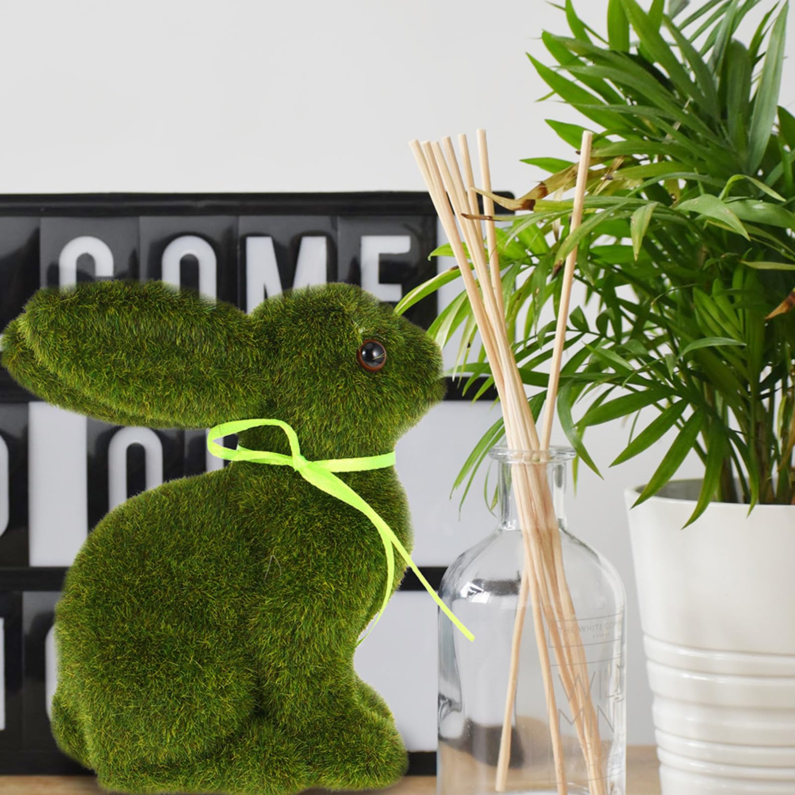 Alipis 3 Sätze Osterdekoration Moosbedeckter Hase Gartendekorationen Dinosaurierkostüm Ornamente Für Ostern Ausgestopft Künstliches Kaninchen Ammer Kunstrasen Green 2 Stück * 3